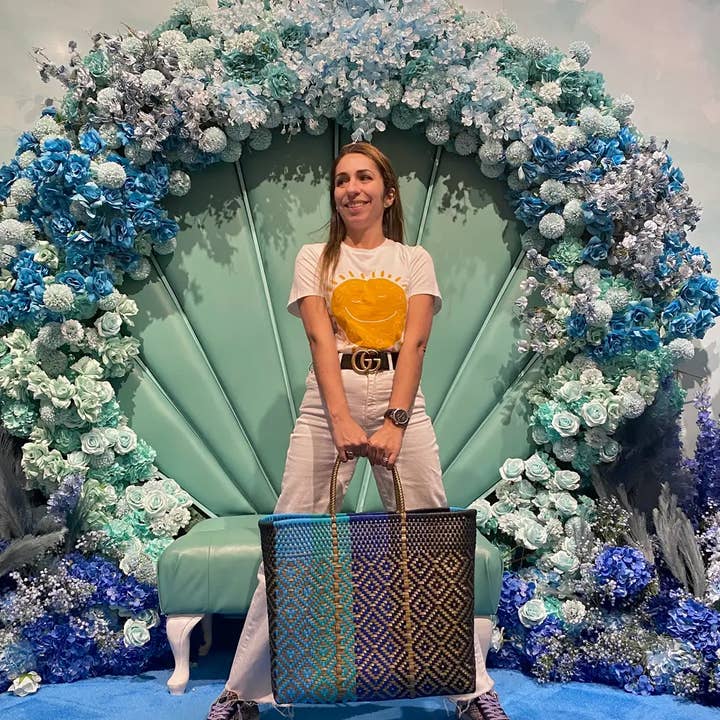 Turquoise Handwoven recycled plastic beach Bags and other Purchase Wholesale recycled products. Free Returns & Net 60 Terms on Faire trending on Faire.