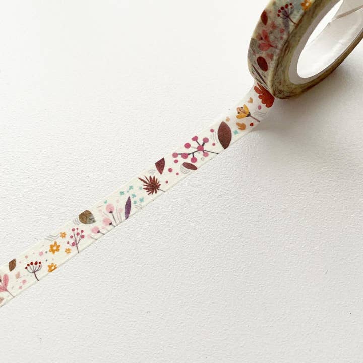 8mm Spring Floral Cream Thin Washi Tape for wholesale by The Little Red House