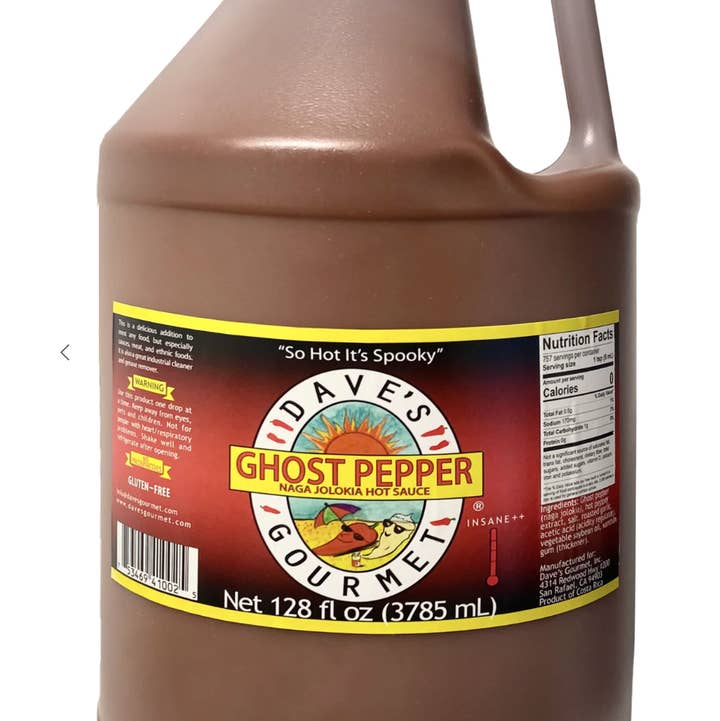 Dave’s Gourmet LLC - Wholesale Hot Sauce - Ghost Pepper Gallon