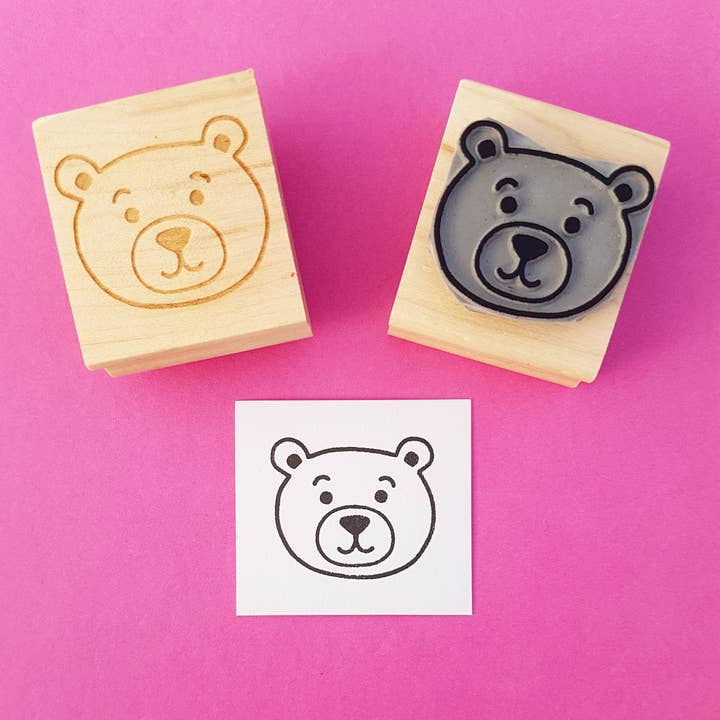 Teddy Bear Rubber Stamp for wholesale by Skull and Cross Buns Rubber Stamps