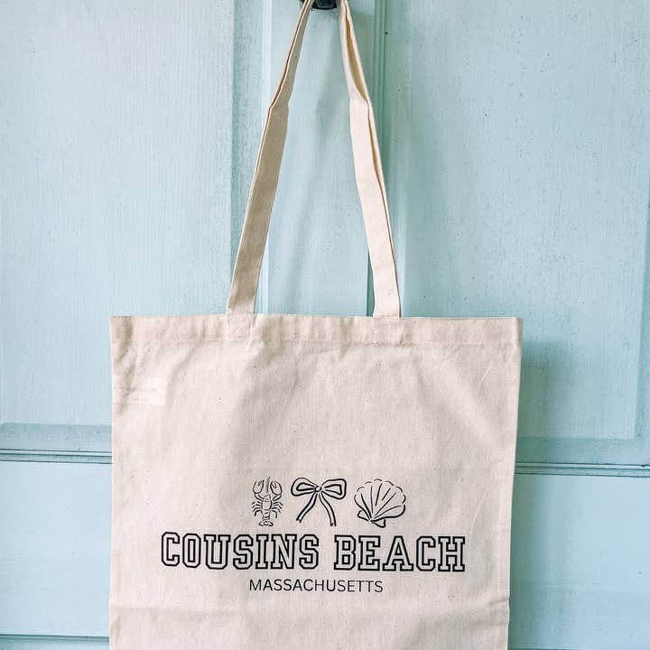 Cousins Beach, MA TSITP Canvas Tote Bag for wholesale by Love Her Work