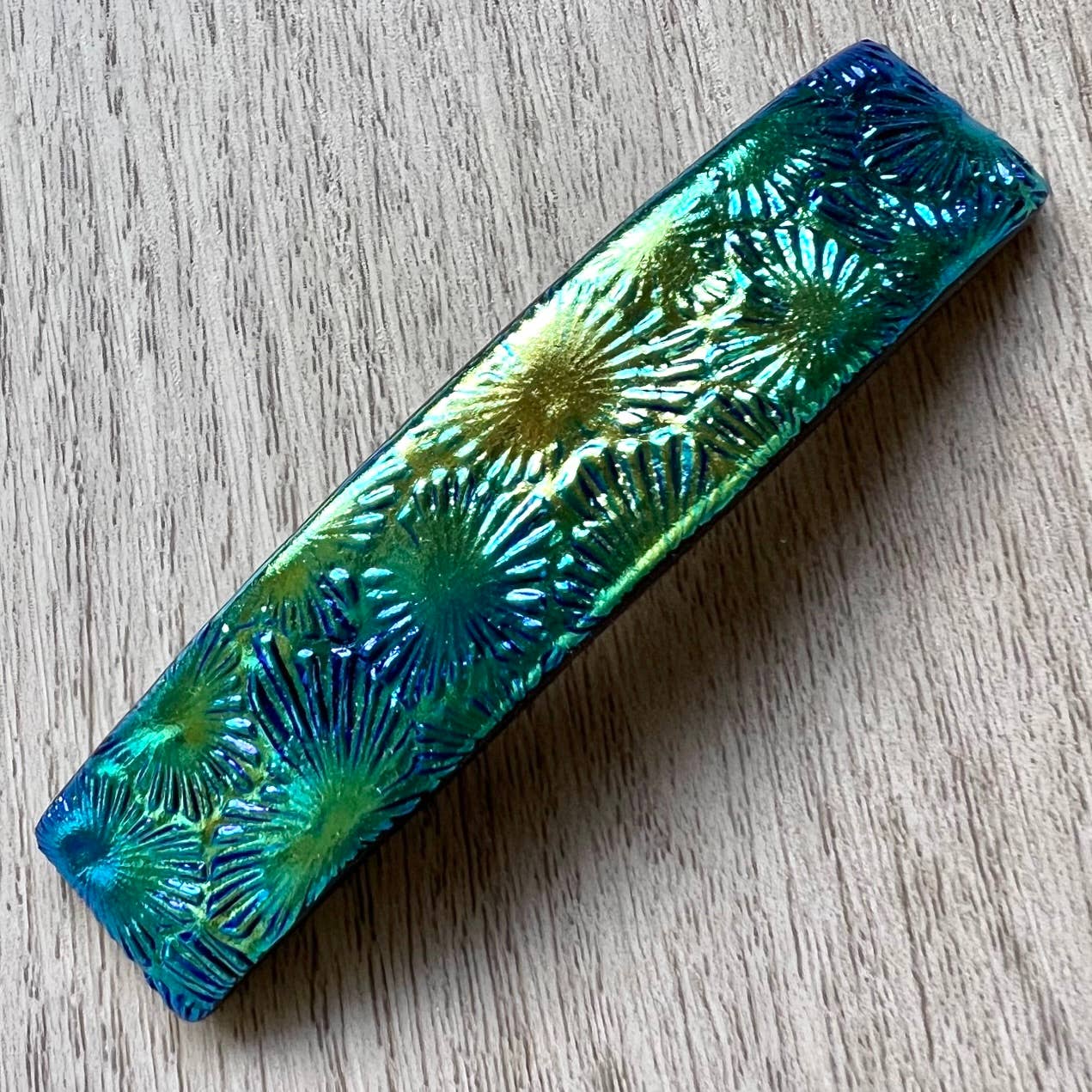 Glass Town USA - Wholesale Barrette - Women's - Barrettes Dichroic Glass Florentine Large Size11