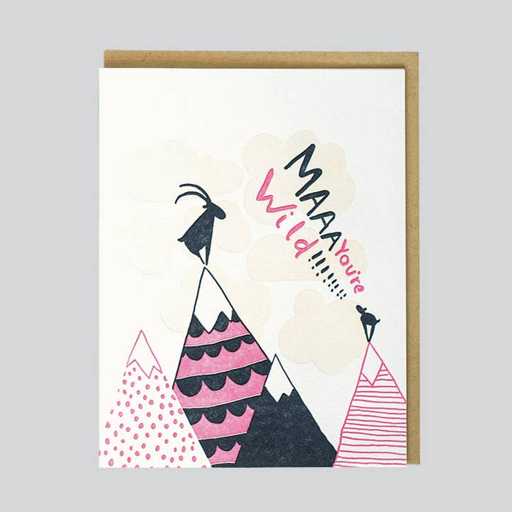 Ma You're Wild - Letterpress Mother's Day Card for wholesale by folio press & paperie