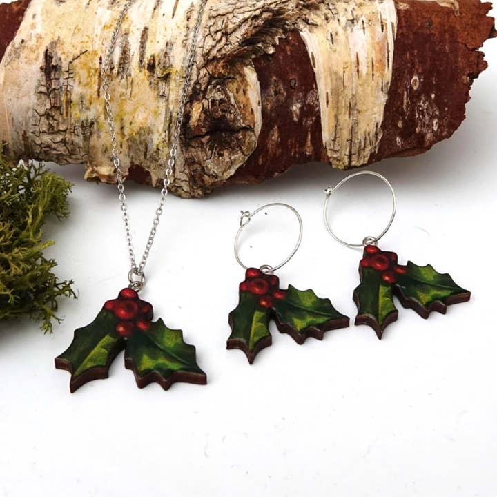 Holly Earrings and Necklace for wholesale by Fen & Co
