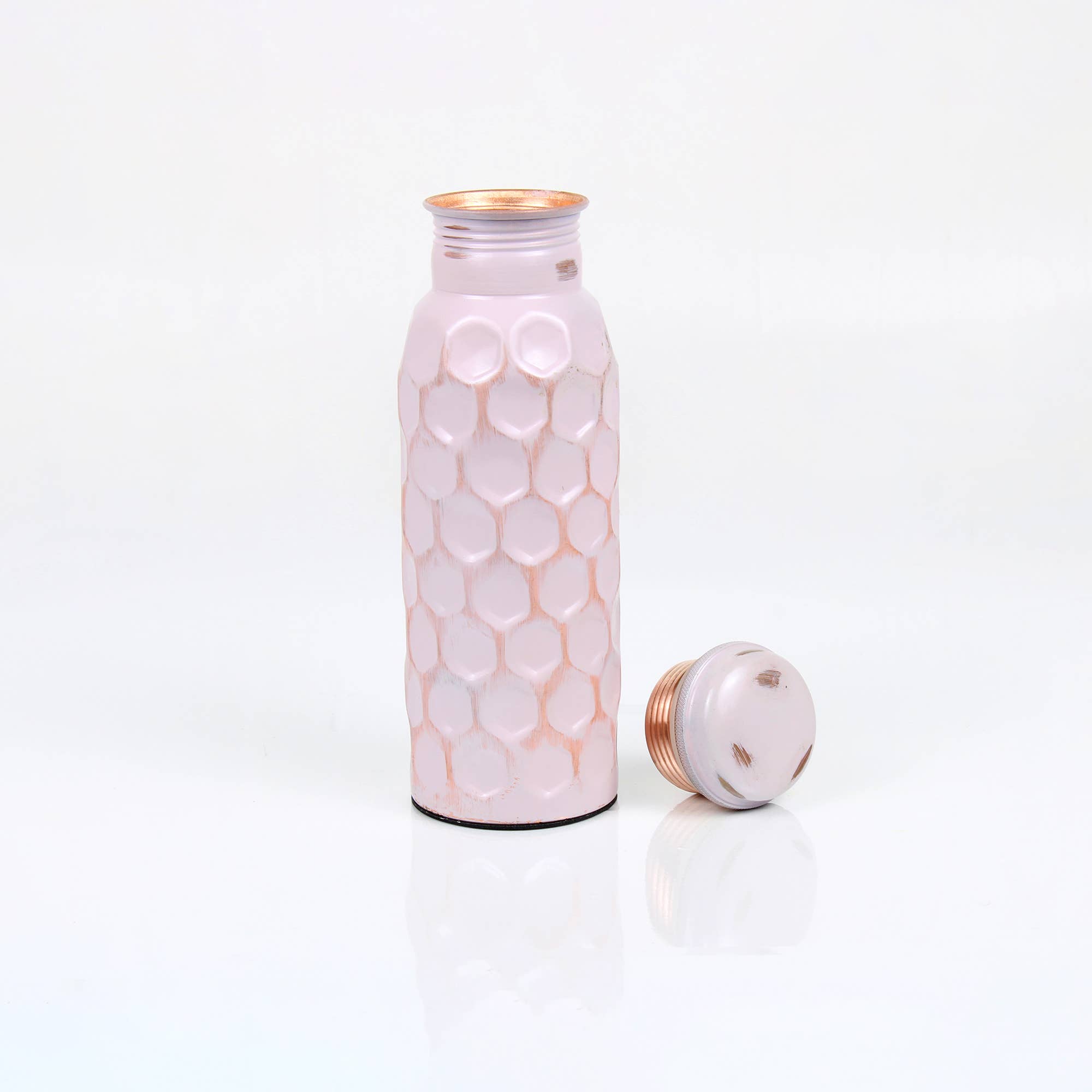 El'Cobre-Ecozonelifestyle - Vente Bouteilles d'eau - Bouteille d'eau en cuivre martelé rose clair - 700 ml1