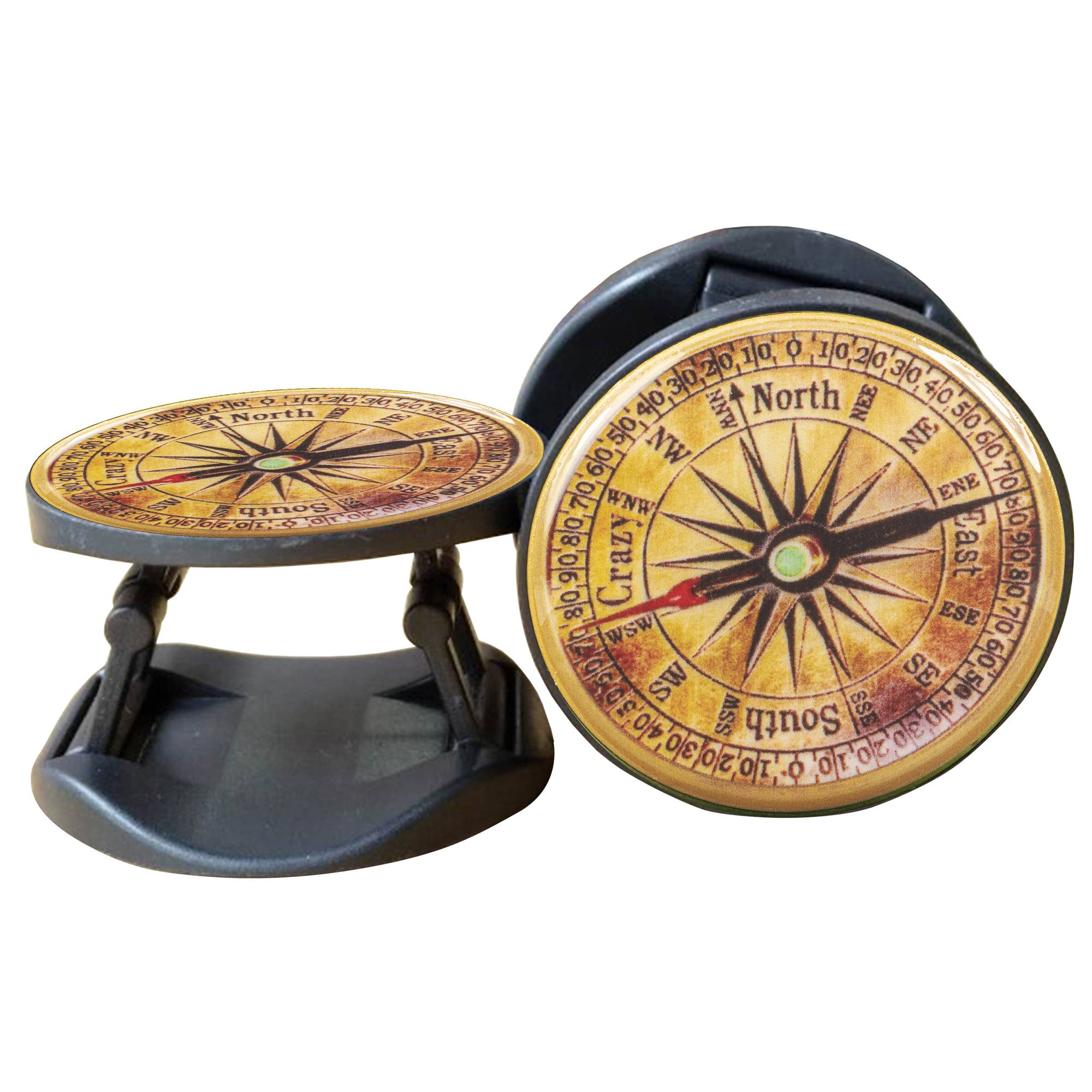NoMonet - Wholesale Phone/Tablet Stand - On My Way to Crazy - Faux Compass Adjustable Phone Stand0
