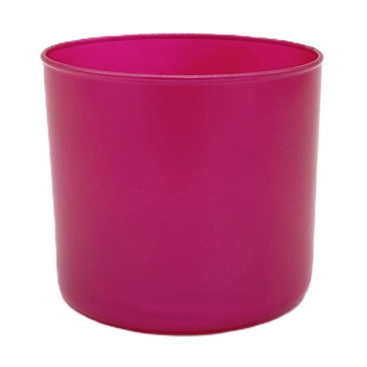 Pink Straight Side Glass 15oz 4" x 3.5" for wholesale by LUX FRAGRANCES