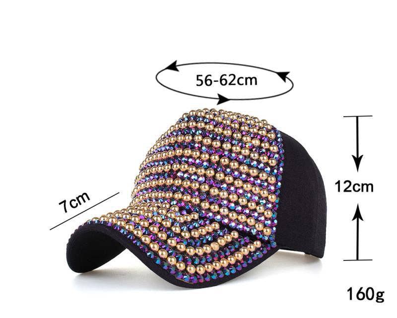 Ole - Vente Casquette de baseball – femme - Casquette en perles et strass C05067