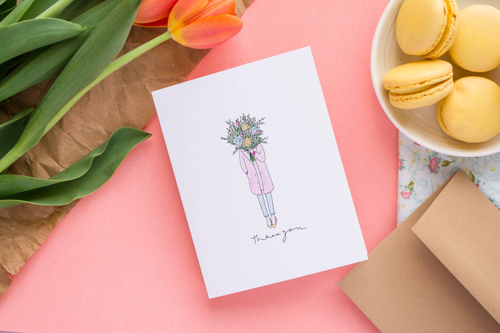 Little May Papery - Vente Cartes de remerciements - Carte de remerciement Fleur Girl1