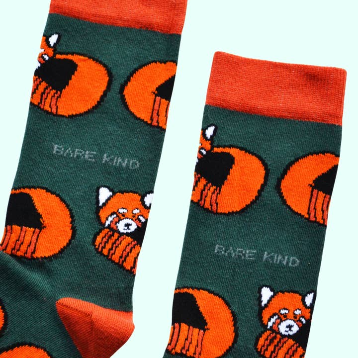 Bare Kind Socks - Wholesale Sokken - Uniseks - Rode Panda sokken | Bamboesokken | Groene sokken2