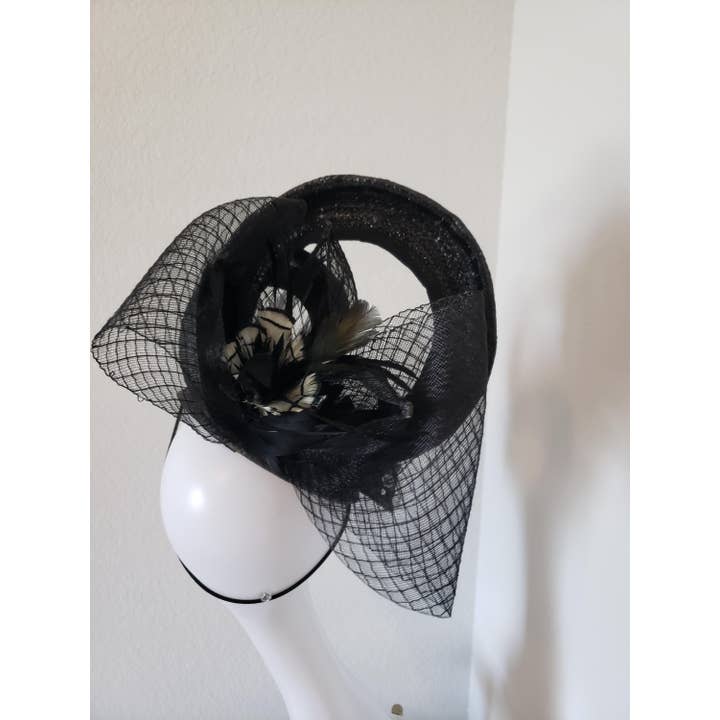 Rehoboth Hats - Wholesale Fascinator Hat - Women's - Black Freeform Fascinator for Formal Occasions3