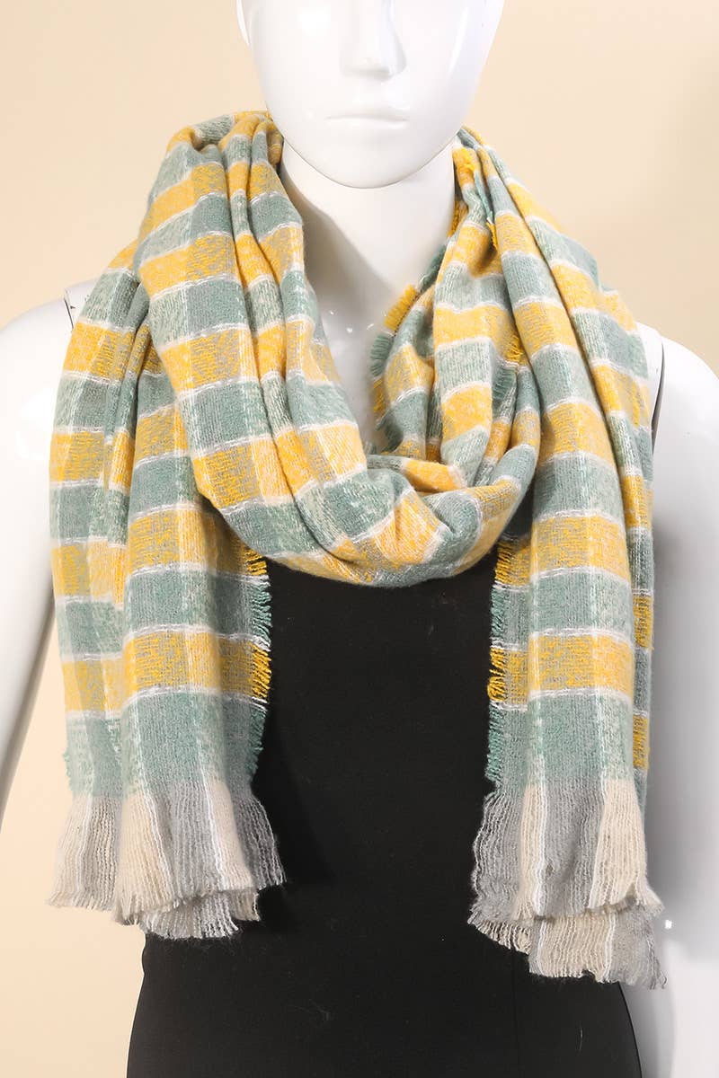 Anarchy Street - Wholesale Scarf - Women's - Oblong Gingham Pattern Scarf3