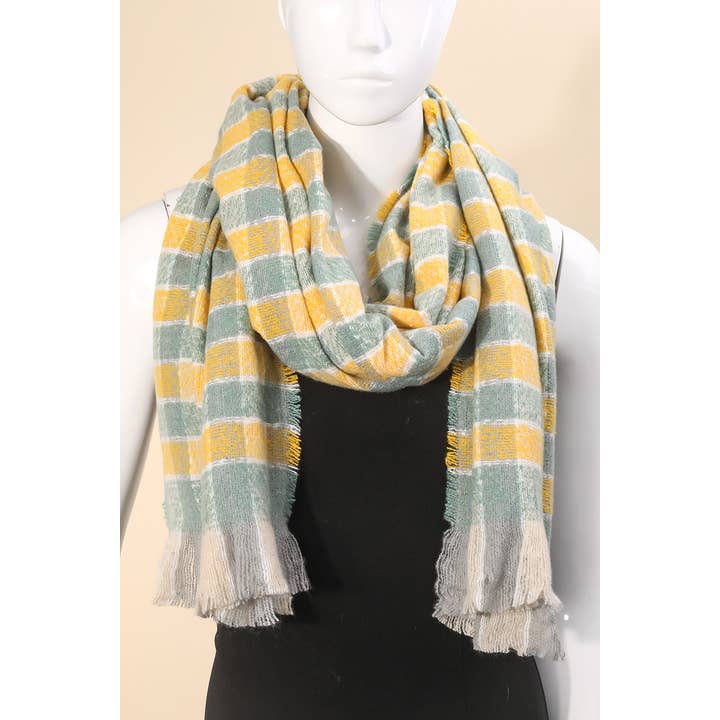 Anarchy Street - Wholesale Scarf - Women's - Oblong Gingham Pattern Scarf3