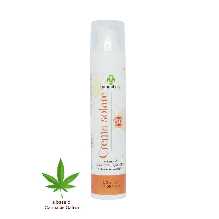 Crème solaire au chanvre pour le visage (SPF50) 50 ml pour la vente par Cannabilla