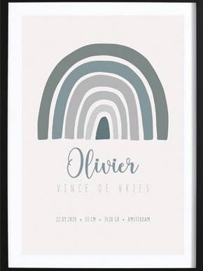 Gepersonaliseerde Regenboog affisch Blauw för wholesale av Wallified