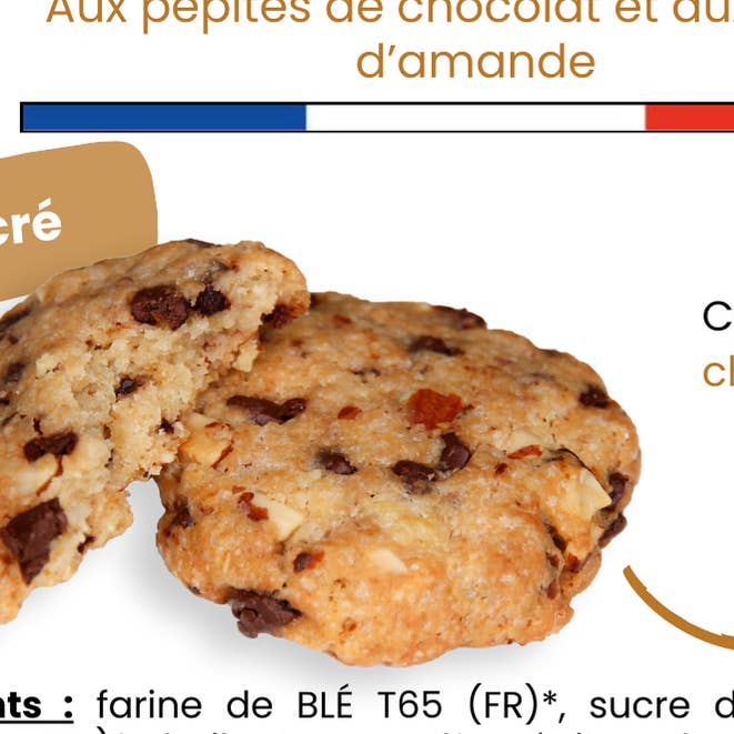 Scheda prodotto laminata - Biscotto al cioccolato e mandorle per la vendita all'ingrosso da parte di Lou Goustetto