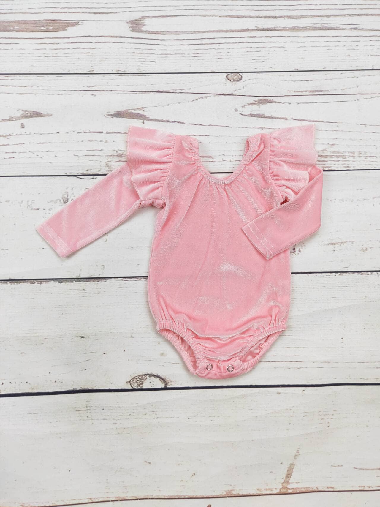 sassy kids palace - Wholesale Bodysuit (Non-Footed) - Baby - Baby Pink Velvet Onesie0