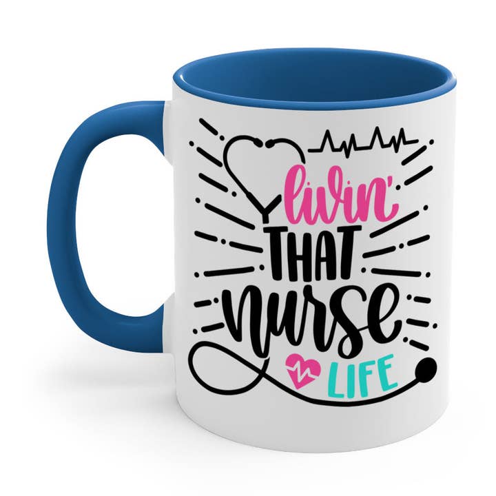 Livin That Nurse Life Style Style 140#- Mug d'infirmière/tasse à café pour la vente par Mugs R Us