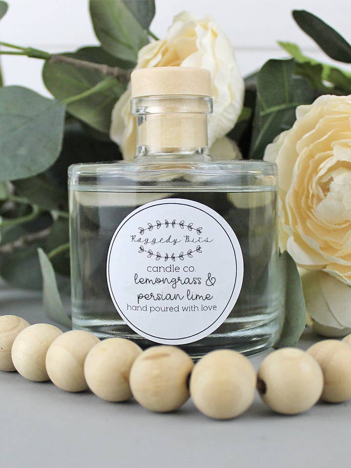 Lemongrass & Persian Lime Reed Diffuser - Raggedy Bits Candle Co. for wholesale by Raggedy Bits