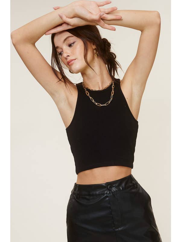 Mimosa - Wholesale Tank Top - Women's - Soft Basic Fitted Sleeveless Crop Tank Top