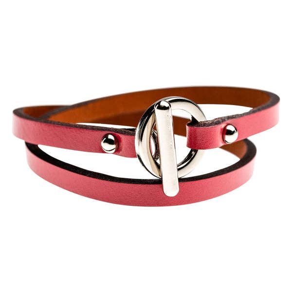 Jo Pink Unisex Leather Bracelet for wholesale by Marlafiji