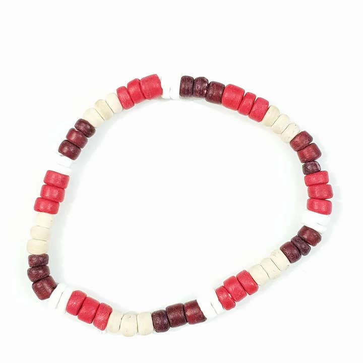 Shell bracelet with wooden beads 3003-3884 for wholesale by Gloria-Maris