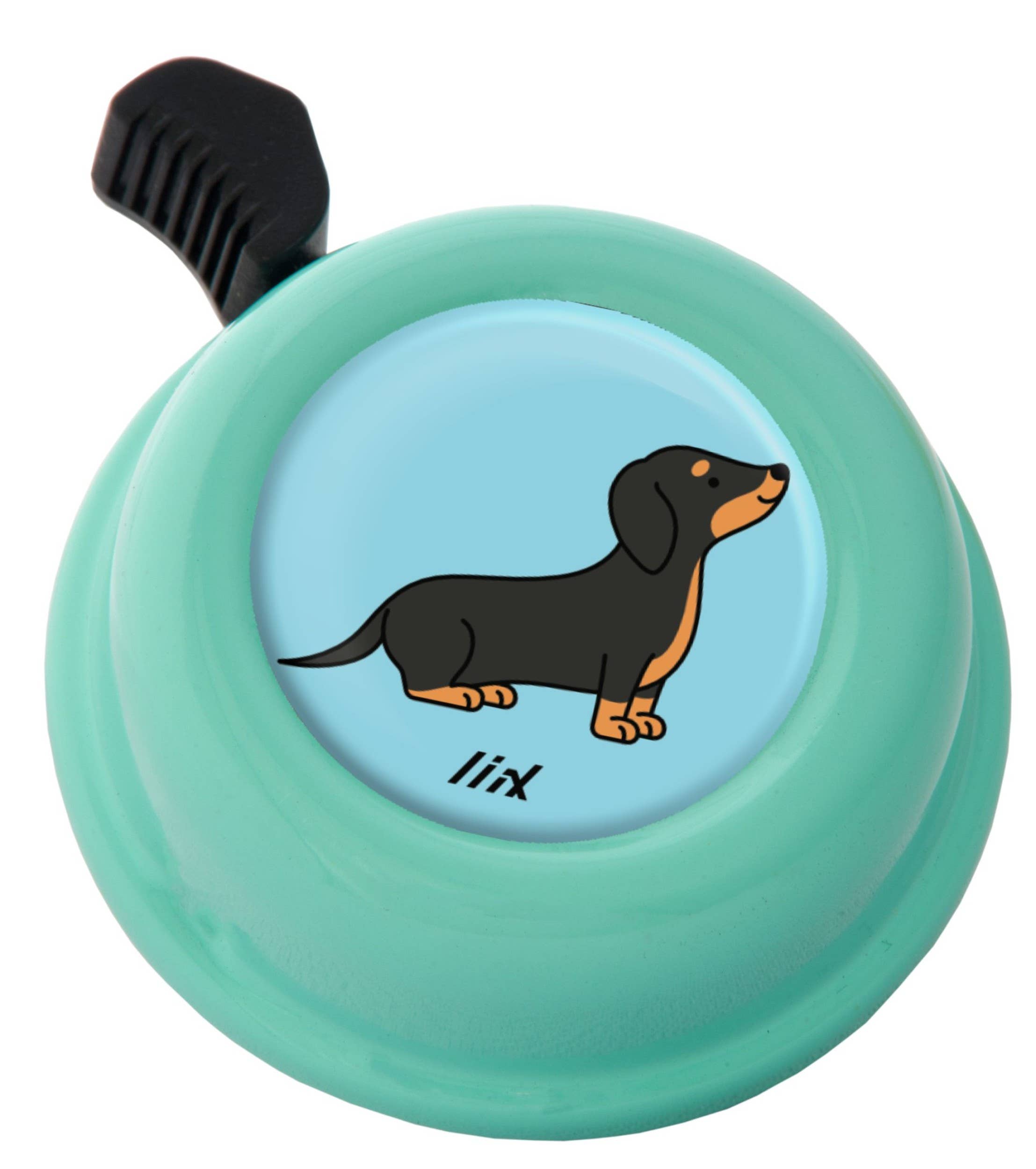 Radfieber Vertriebs GmbH - Venta al por mayor Accesorios de ciclismo - Liix timbre color pastel verde con diseño de dachshund0
