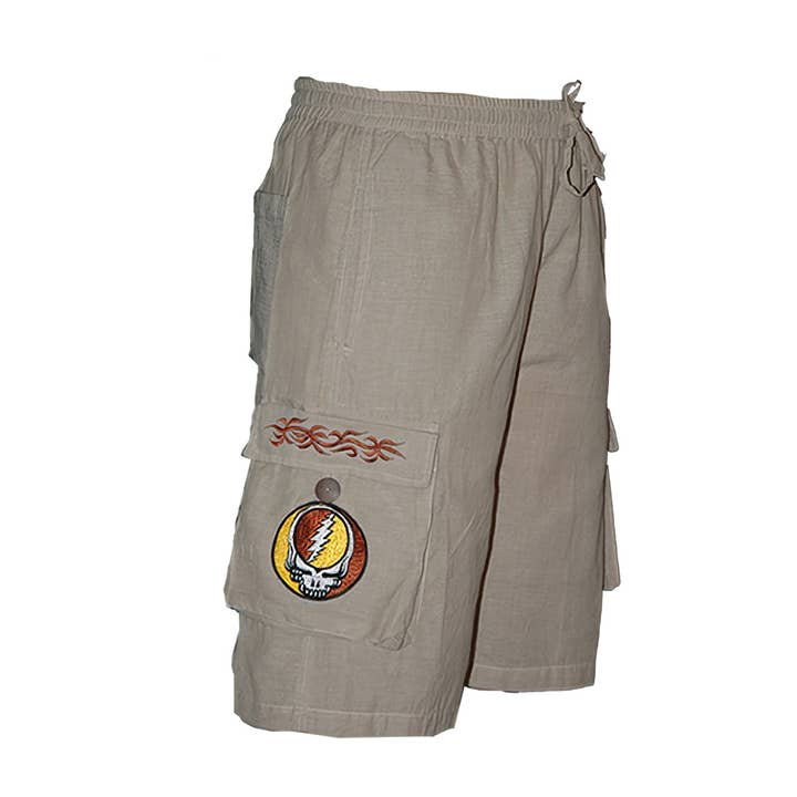 TAKNEMMELIG DØD STJÆLE DIT ANSIGT UNISEX CARGO SHORTS for engroshandel hos Gypsy Rose