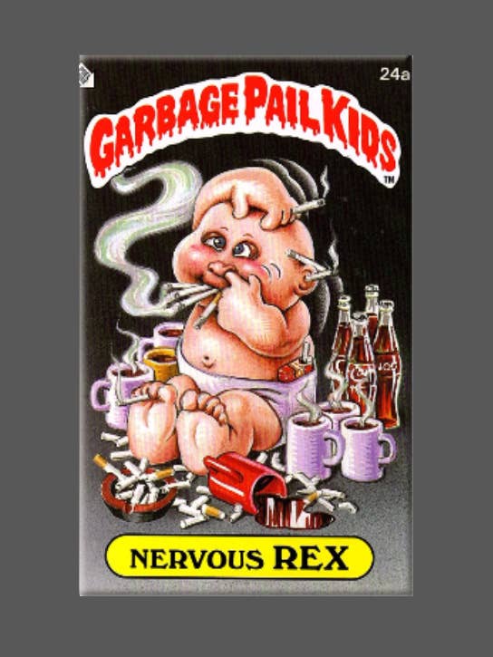 LIXA PAIL KIDS, Rex Nervoso, Íman, Botões, GPK por atacado de Ba Ba Buttons