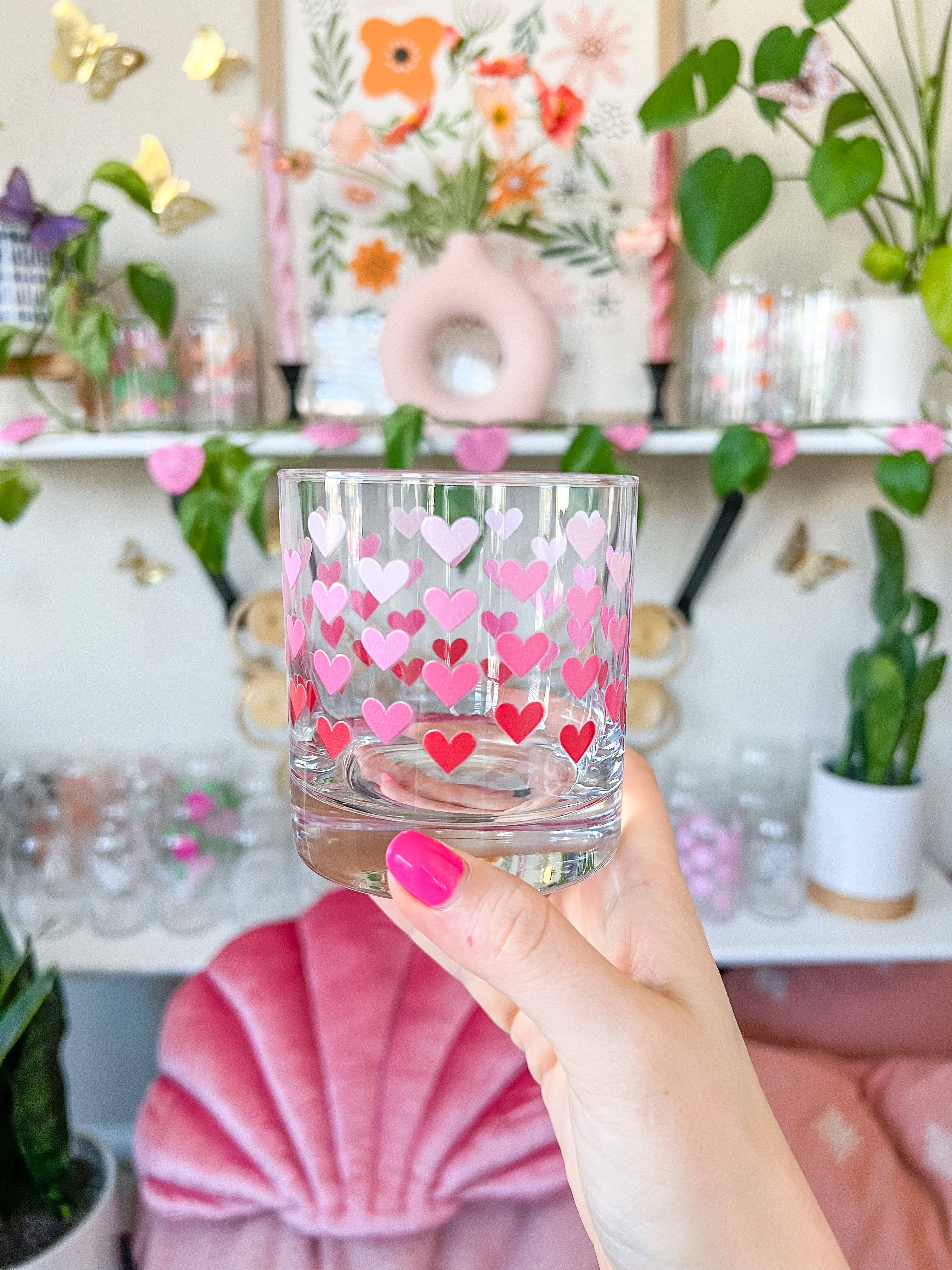 Hart and Flora Shop - Wholesale Cocktail/Liquor Glass - 11oz Red Hearts Cocktail Glass4