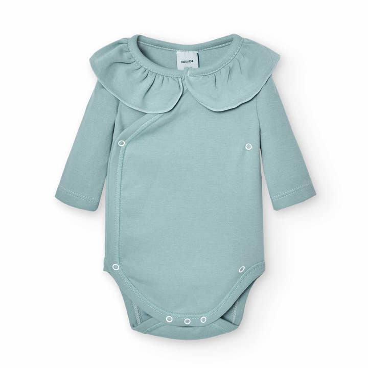 Babidu – wholesale Bodysuit (non-footed) – Baby – Ruffle Neck Crossover Baby Bodysuit
