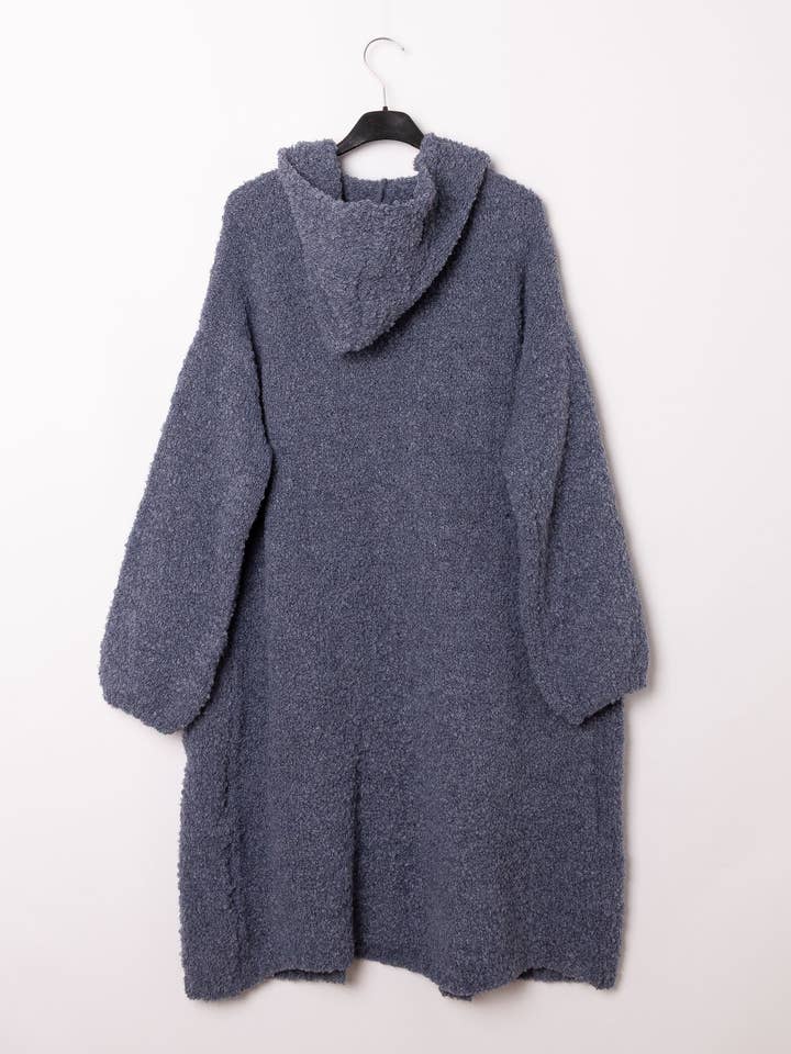 Pépouz' Paris - Wholesale Cardigan - Women's - Long hooded cardigan in bouclé knit PV255813