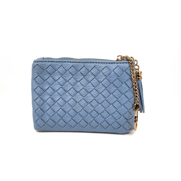 Hatzzi – wholesale Coin purse – Women’s – Woven Tassel Puller Top Zip Coin Purse Wallet with Key Chain1