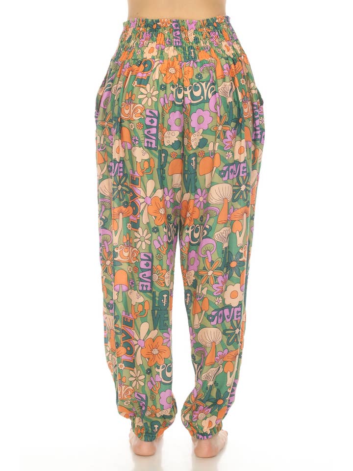 Lakhays Collection Inc. – Großhandel Hose – Damen – Haremshose mit Pilzmotiv und Liebesmuster10