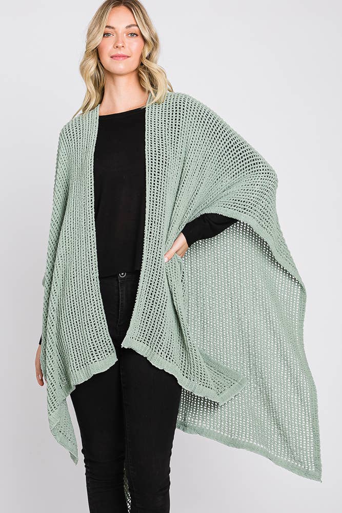 Hana - Wholesale Cardigan - Dames - Solid Chenille Crochet Ruana49