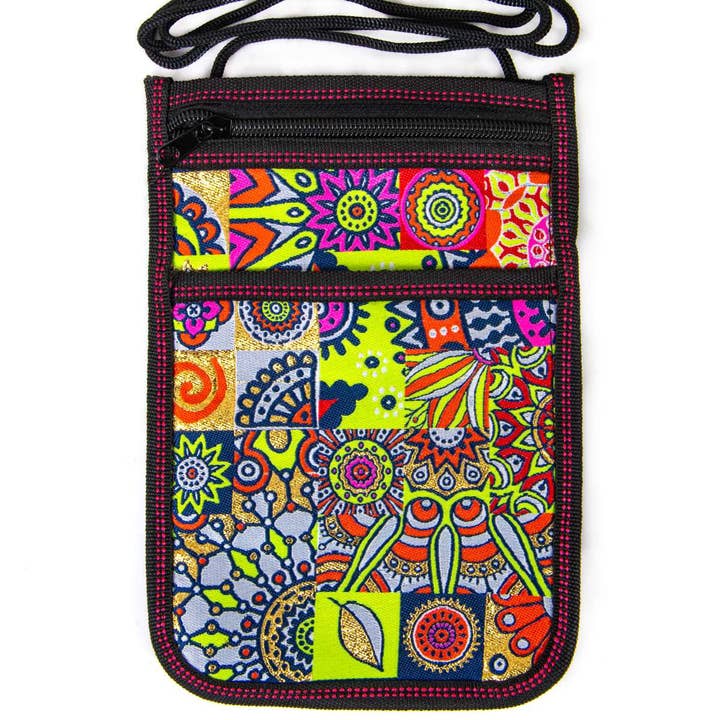 Crossbody bag with boho pattern - Neon - 23.5x15cm for wholesale by cotonIQ