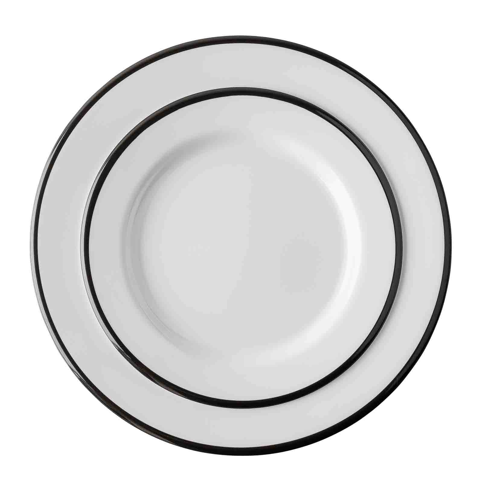 TableCraft Products Company - Wholesale Dinner Plate - Canteen Collection 10.25" dia Melamine Plate, White/Black3
