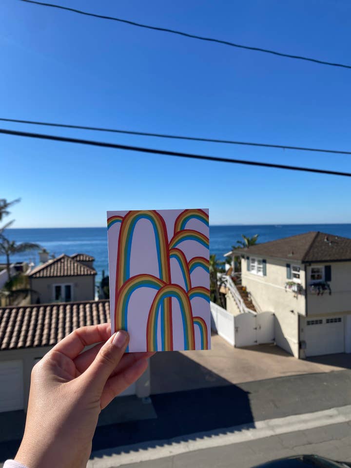 Rainbow Falls Greeting Card for wholesale by Maile Kealoha Art