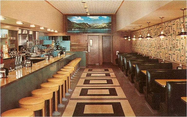 Found Image Press – Großhandel Magnete – Magnet RE-50 Innenraum, Retro Diner0