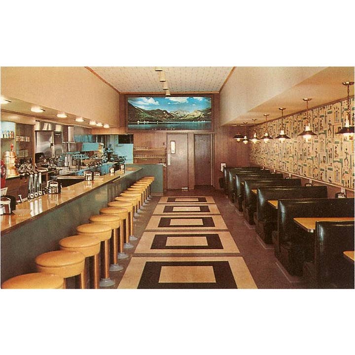 Found Image Press – Großhandel Magnete – Magnet RE-50 Innenraum, Retro Diner