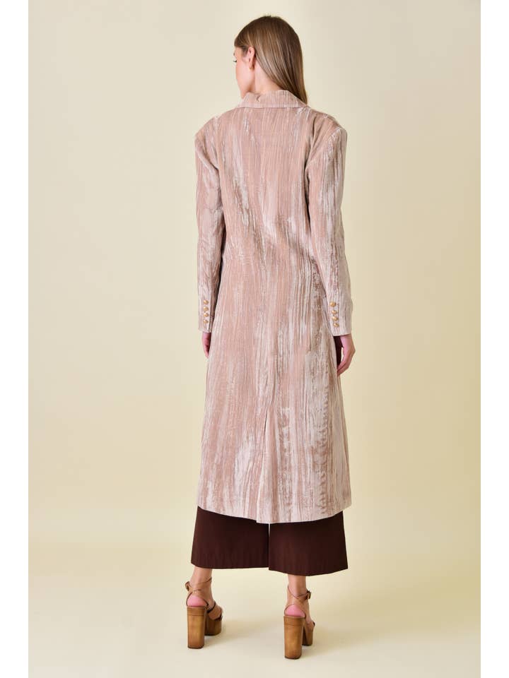 Fore Collection - Wholesale Coat - Women's - CHIC DOUBLE BREASTED WRINKLED VELVET LONG COAT-OI5727FO7