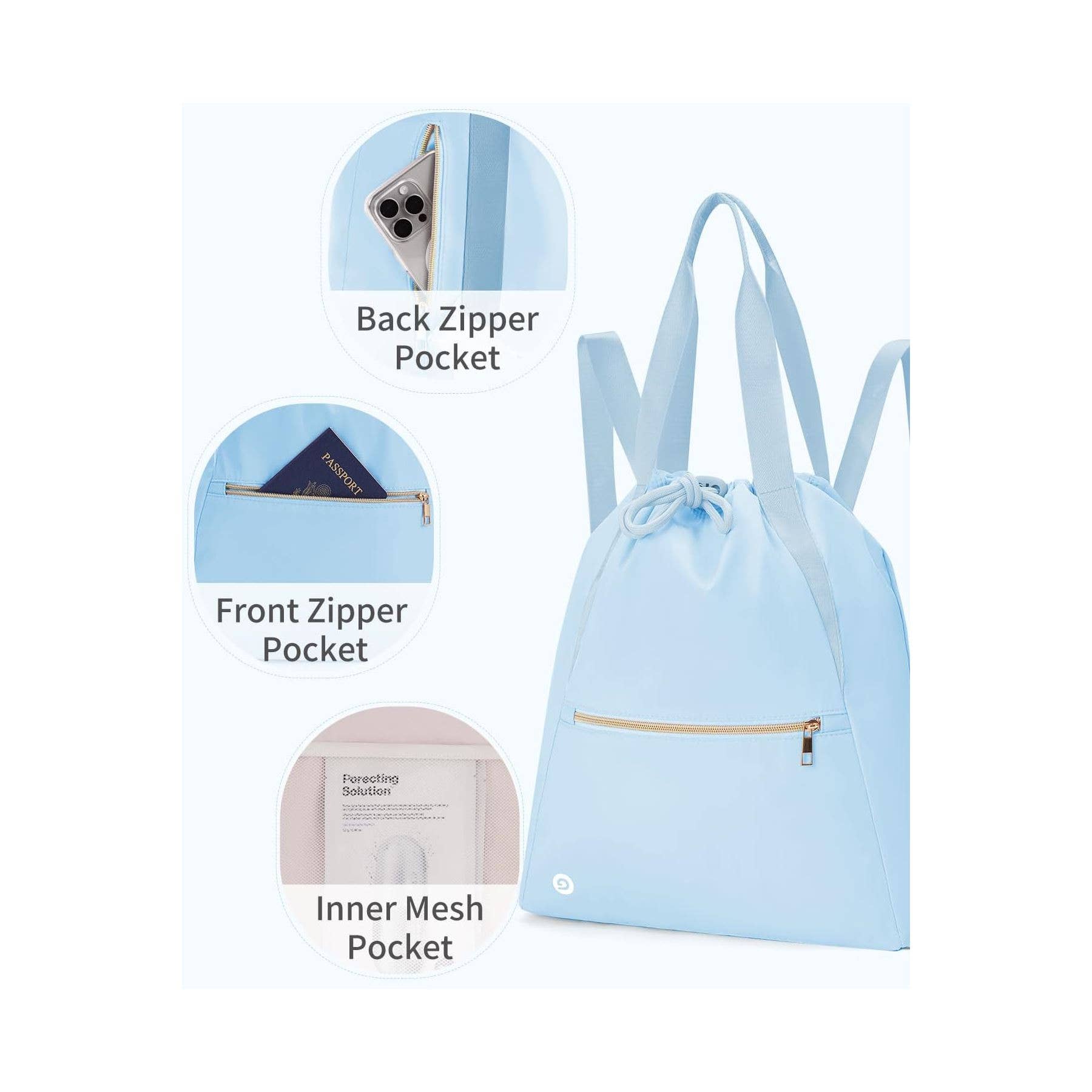 wandf - Wholesale Drawstring Bag - Unisex - Ceneda Drawstring Backpack  Water Resistant Sports Gym Sack29