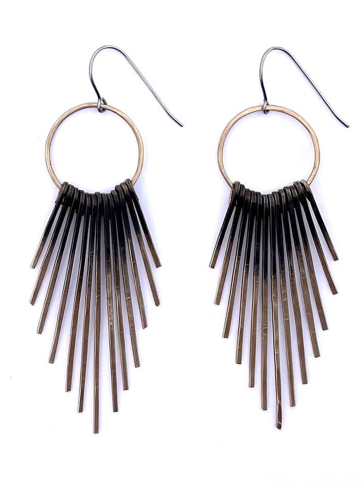 Circle and Straight Fringe Earrings for wholesale by Studio451Jewelry