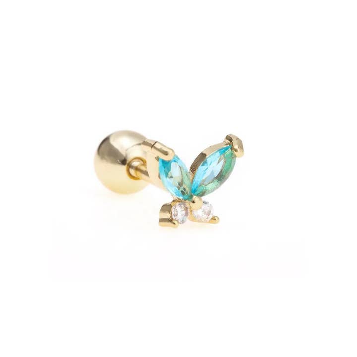 Gold Piercing shining butterfly blue for wholesale on Faire