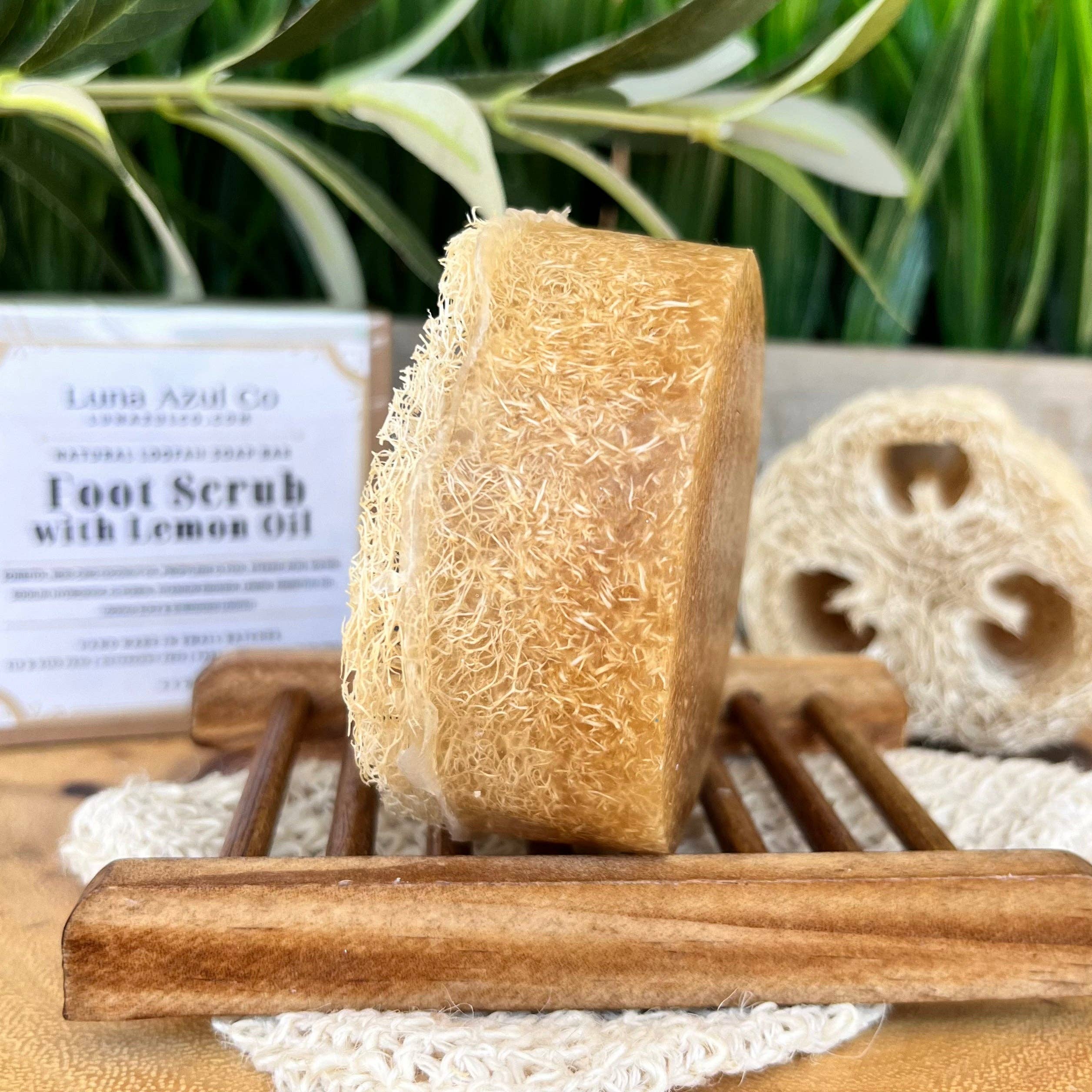 Luna Azul Co - Wholesale Bar Soap - Foot Scrub Shredded Loofah & Loofah Slice Soap Bar6
