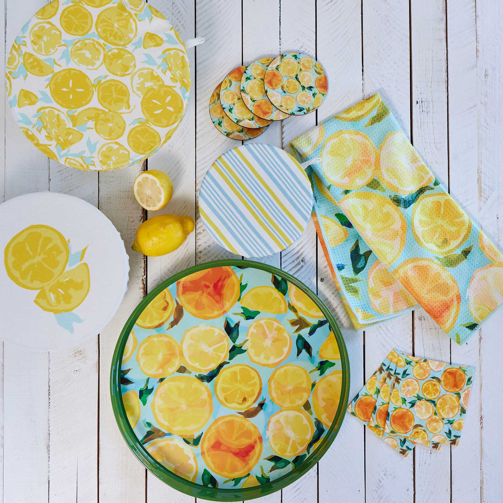 rockflowerpaper - Wholesale Disposable Napkin - Lemon Slices Paper Cocktail Napkins (Pack of 25)2