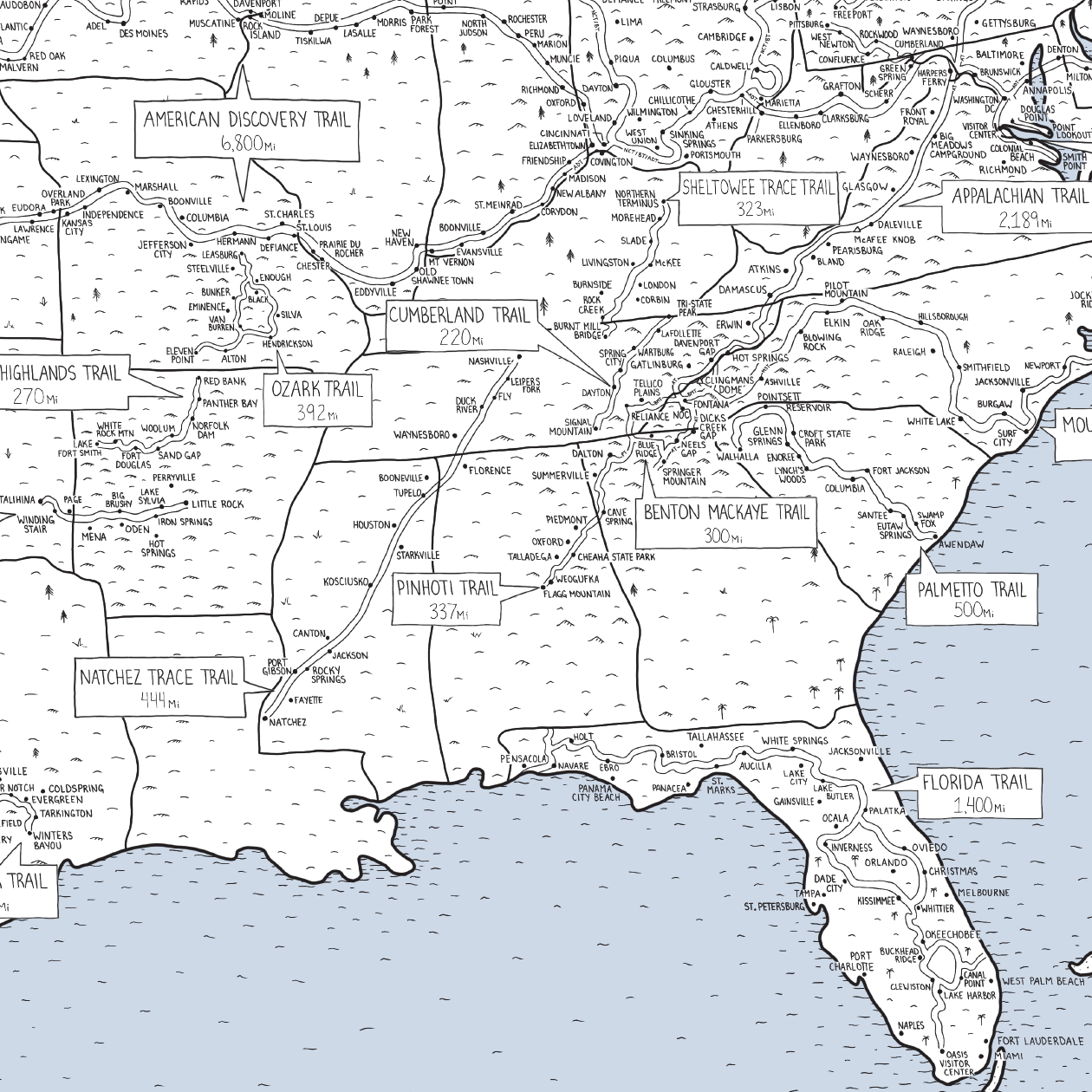 Sherpa Ant - Wholesale Map - Long-Distance Color Your Hike Trail Map1