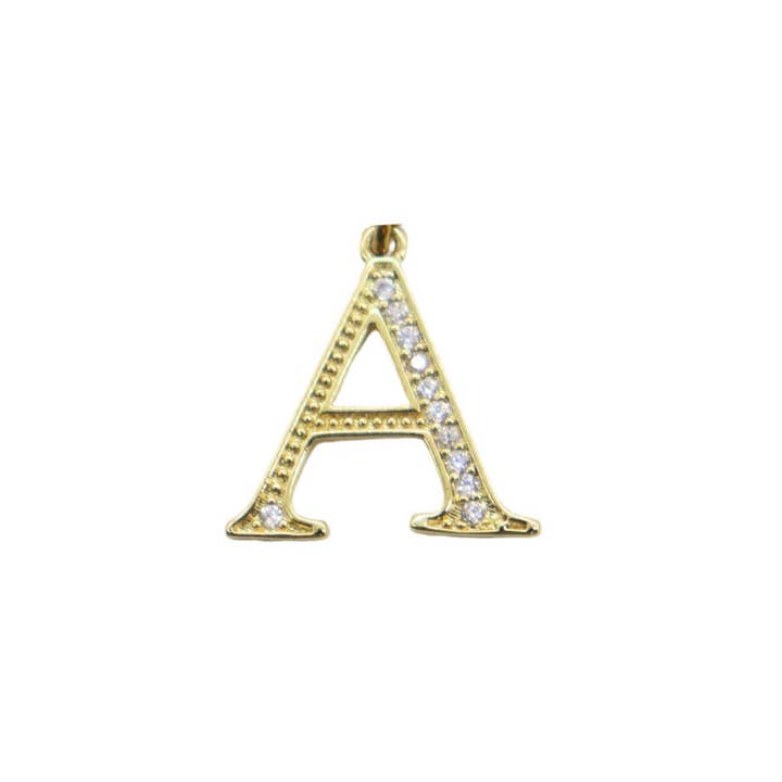 The Charm Bar Company - Wholesale Individual Charm/Pendant - Gold Cubic Zirconia Greek Life Charms