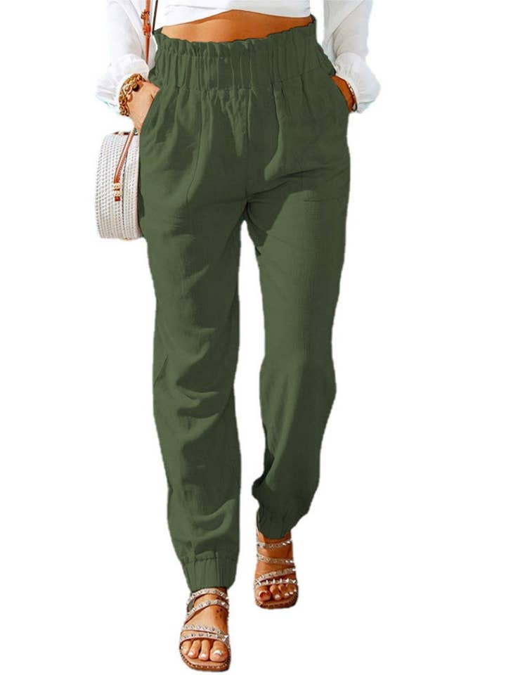 safistyle - Wholesale Pants - Women's - High-Waisted Drawstring Jogger Pants18