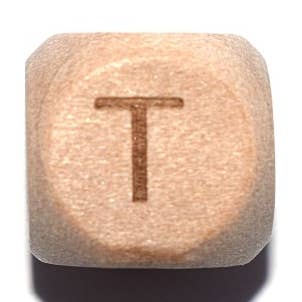 Letra T Cubo 12 mm Madera Natural para venta al por mayor de Fais-le toi-même